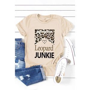 Azura Exchange  Khaki Leopard JUNKIE Graphic T Shirt